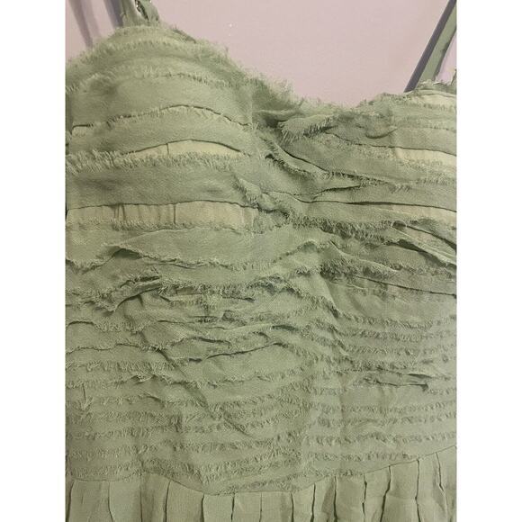Antonio Melani Green‎ Strapless Dress Size6 Bandage Flowy Delicate 100% Silk - Picture 2 of 6